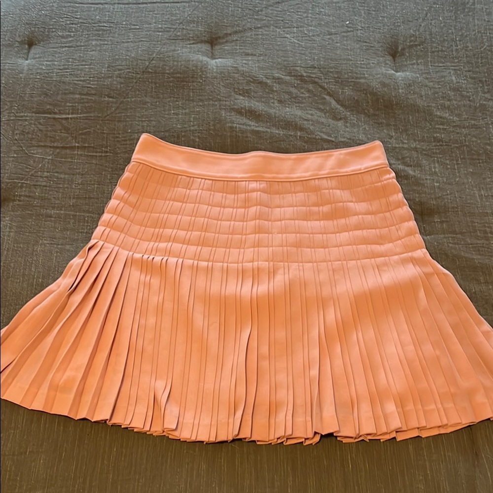 J. Crew Pink Cream Mini Skater Skirt Pleated Casual